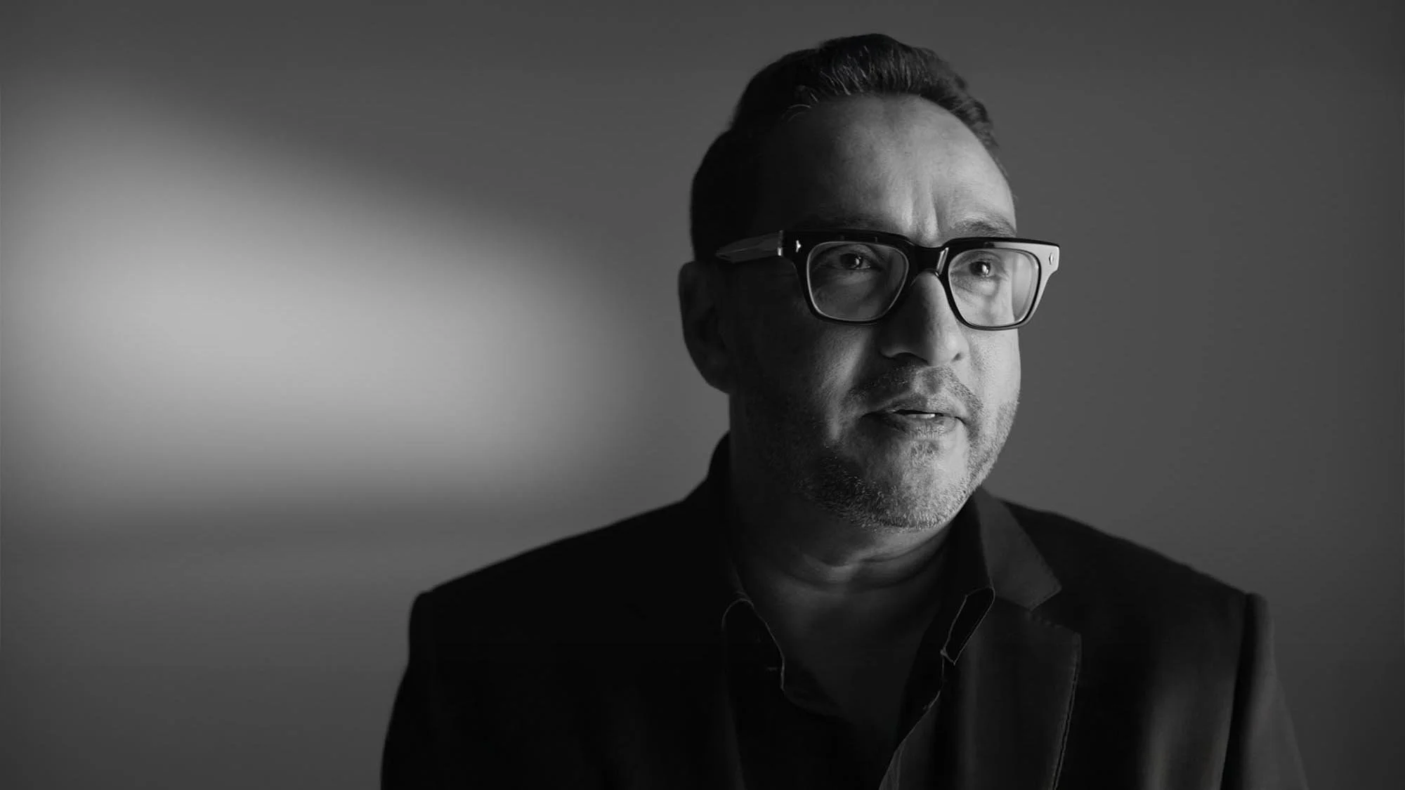 High-Contrast Cinematic Black & White CEO Interview